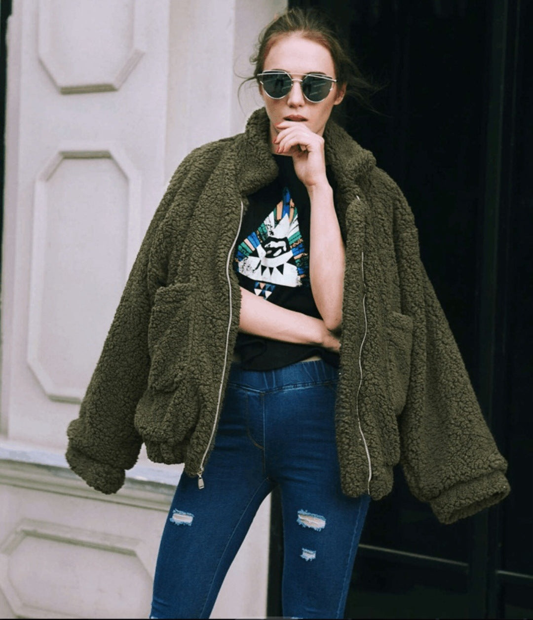 Faux Fur coat for womenautumn and winter plush Casual coat 7