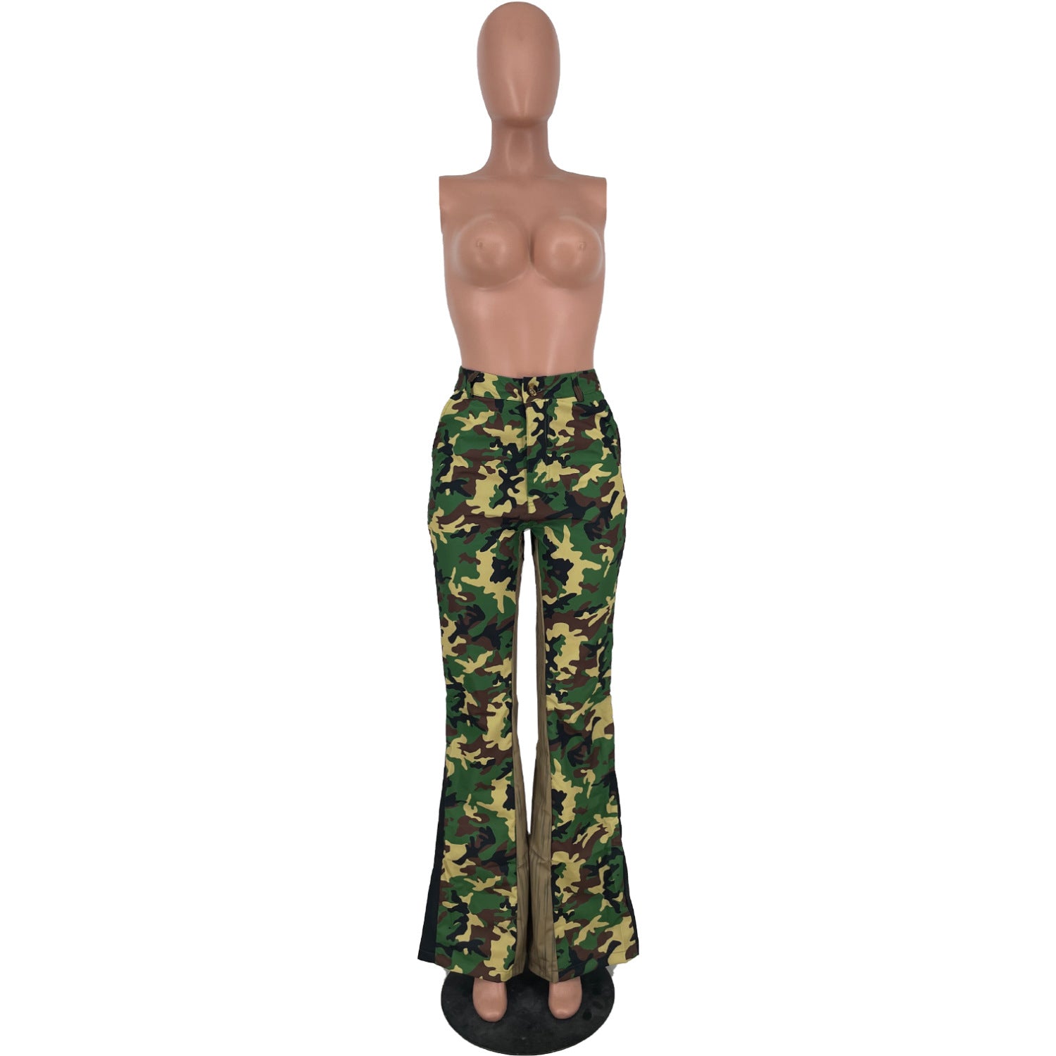 Summer Fashion Camo Patchwork Bootcut Casual Pants 12