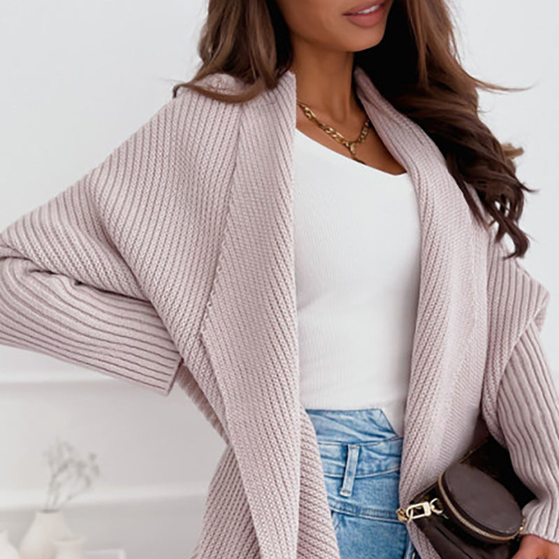 Fashionable Long-Sleeved Loose Cardigan Long Sweater Coat 4