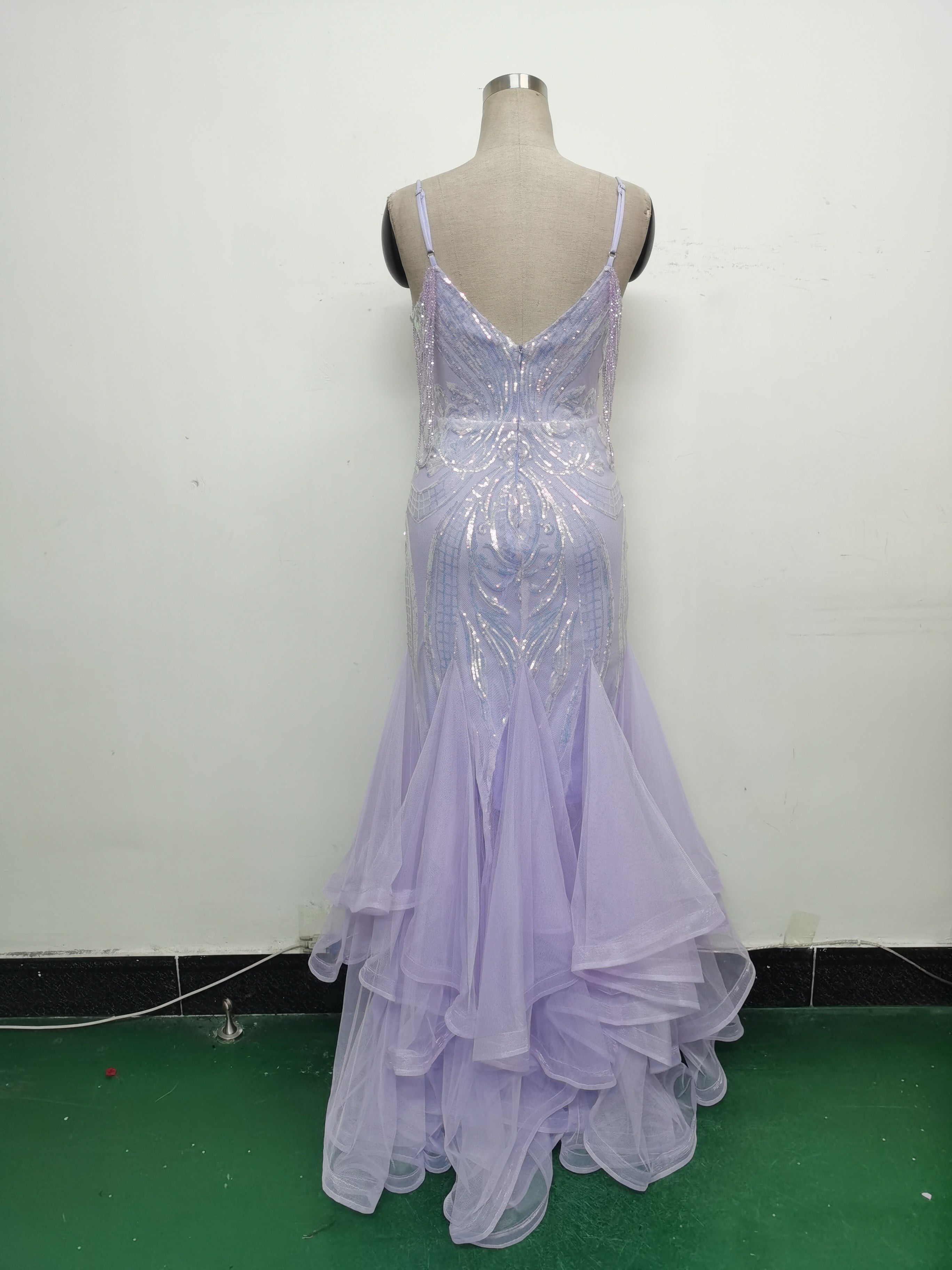 Sequin Patchwork Mesh Luxury Evening Dress 25