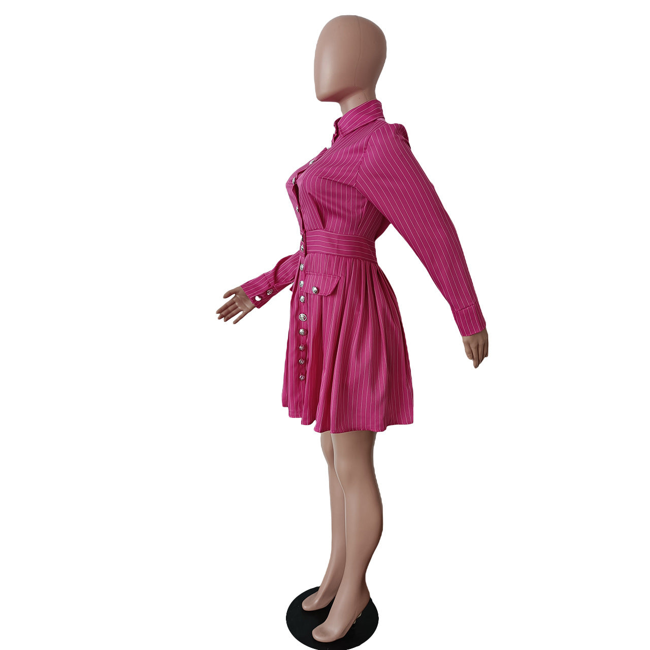 Women long sleeve shirt pleated skirt 17