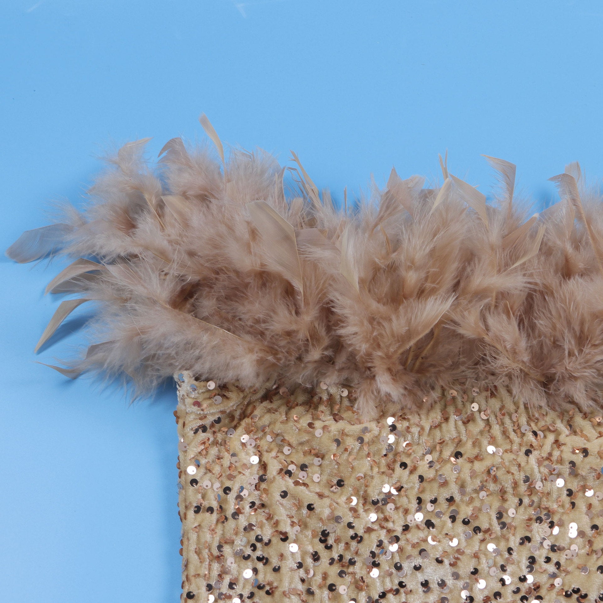 Sexy Sequin Feather Off Shoulder Bodycon Dress 39