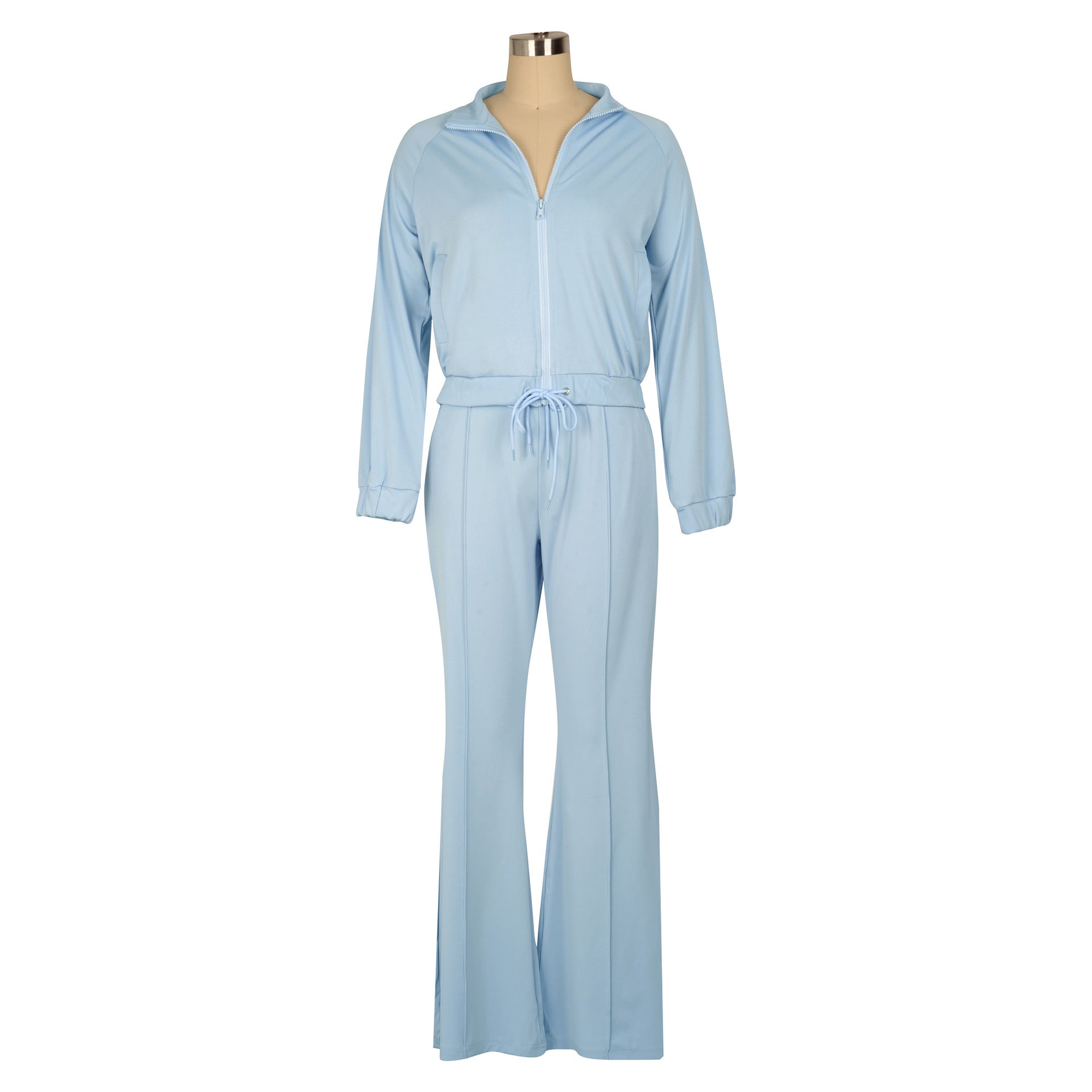 Women Casual Sport Zip Long Sleeve Top and Pant Two-Piece Set 14