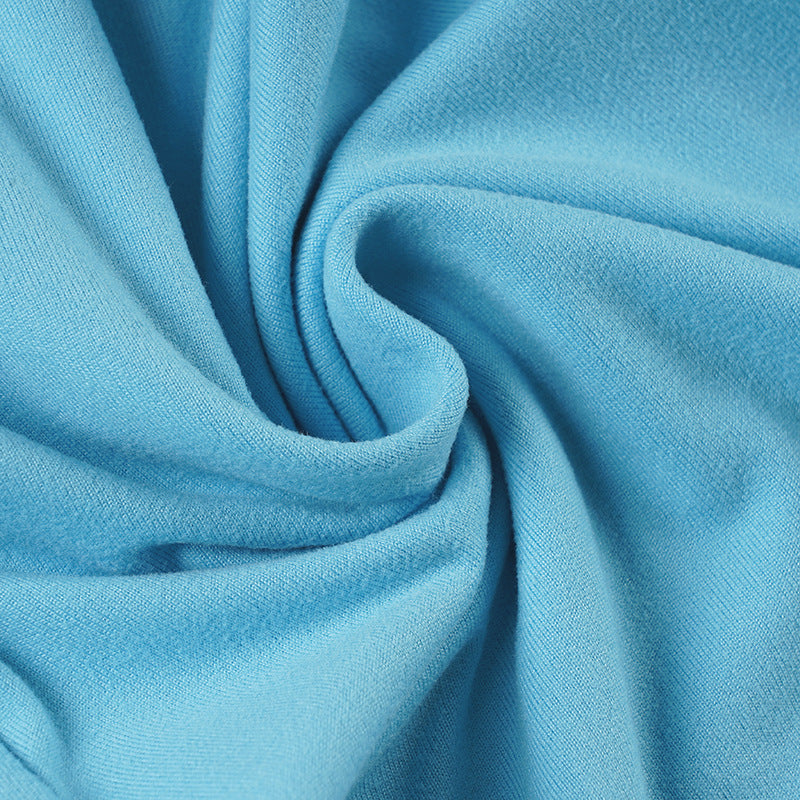 American Casual Sport Color Block Long Sleeve T-Shirt & Fold-Waist Pants Gym Three-Piece Set 25