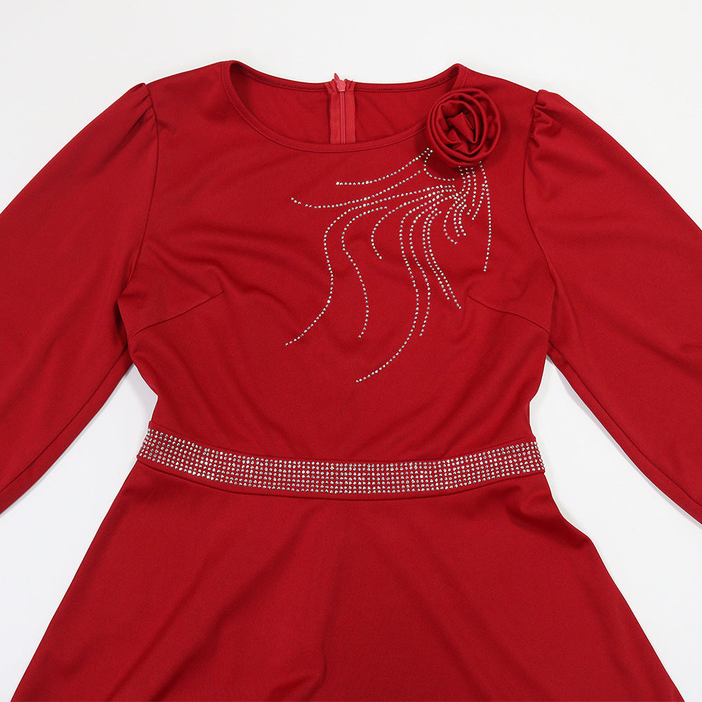 Women Round Neck Half-Sleeve Dress 7