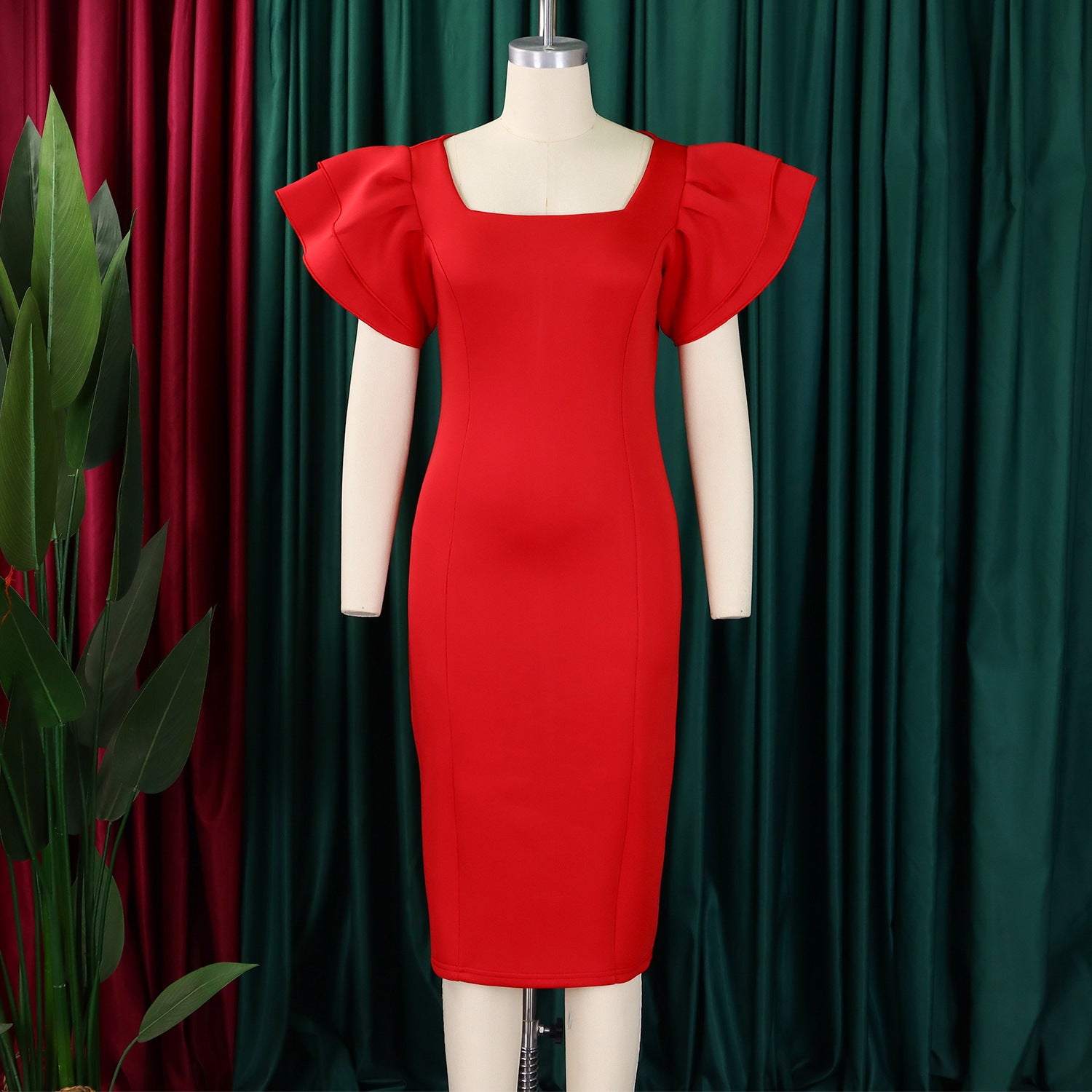 Women solid bodycon African dress 24