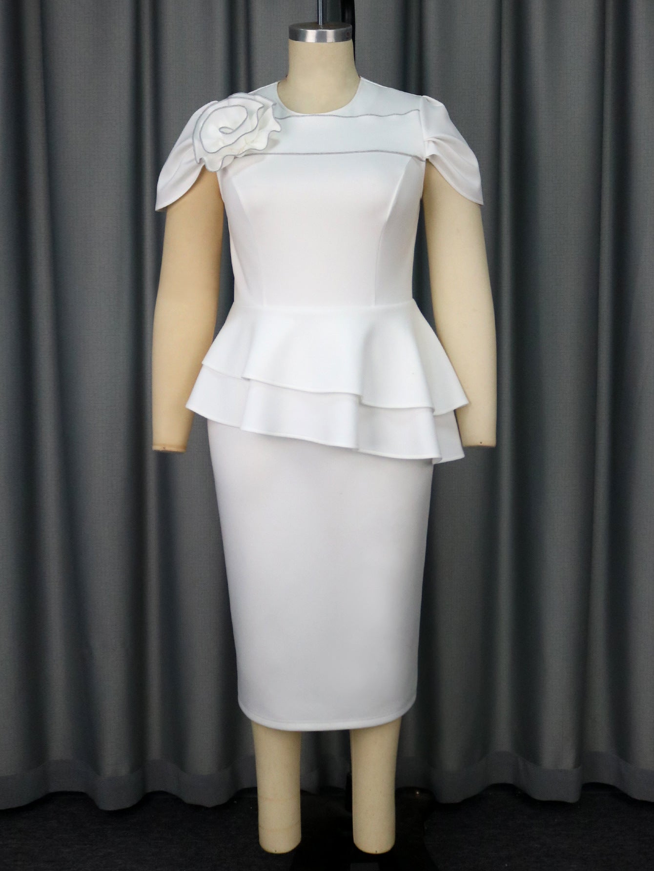 Floral Ruffled Formal Bodycon Party Dress 3