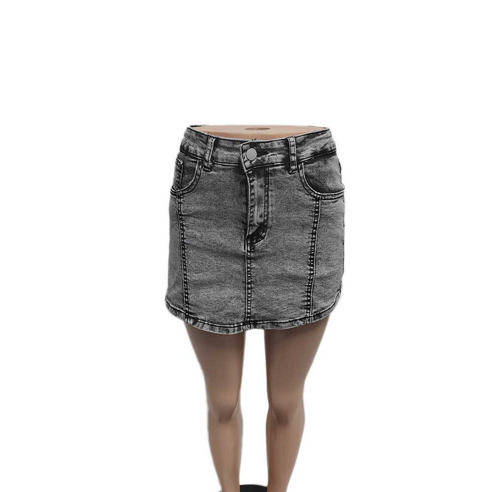 Women's Vintage Wash Stretch Denim Shorts 33