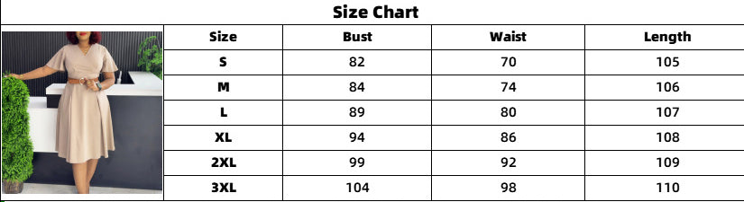 Women Summer V-neck Bell Bottom Sleeve Casual African Dress 11