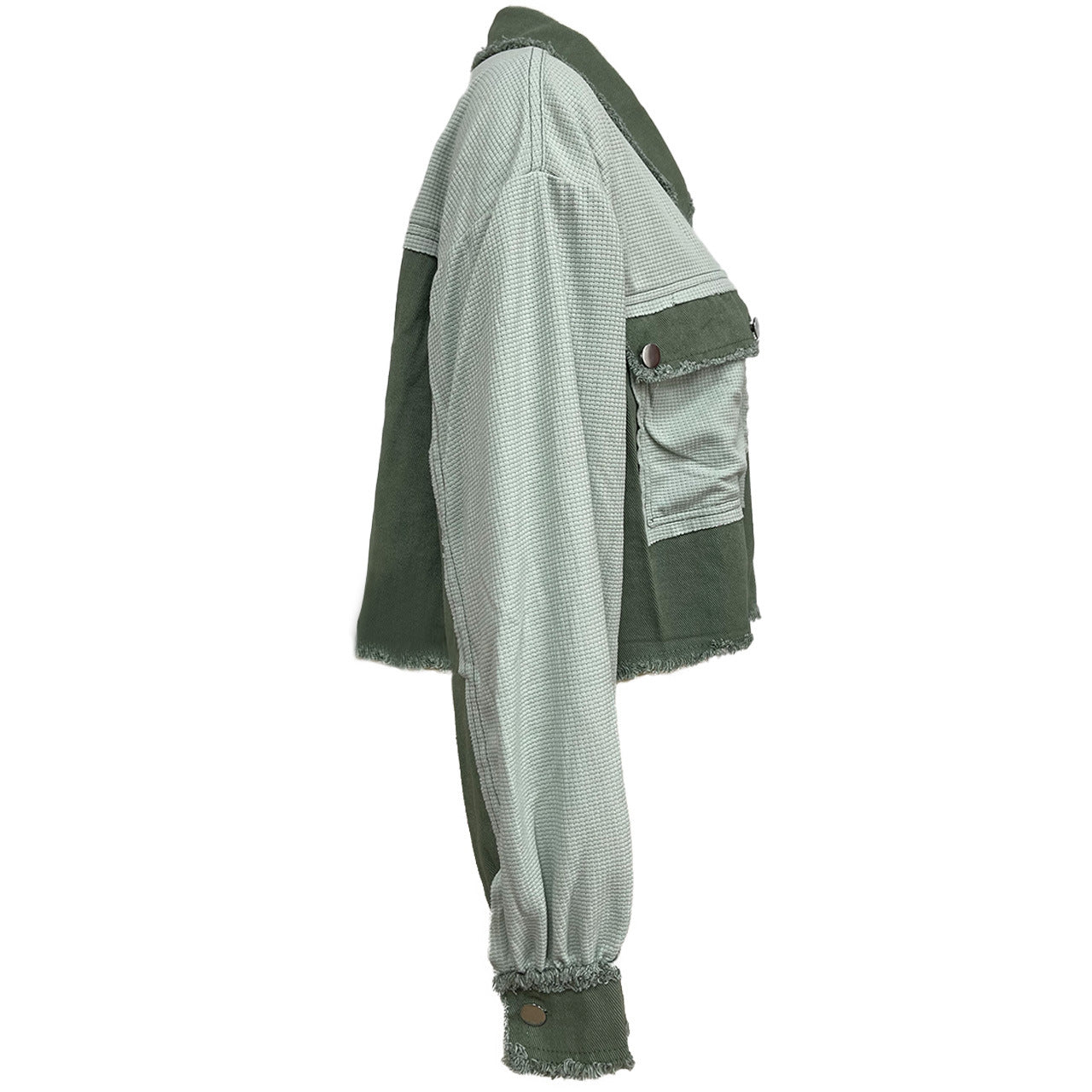 Autumn Winter Waffle Patchwork Casual Fashion Jacket 6