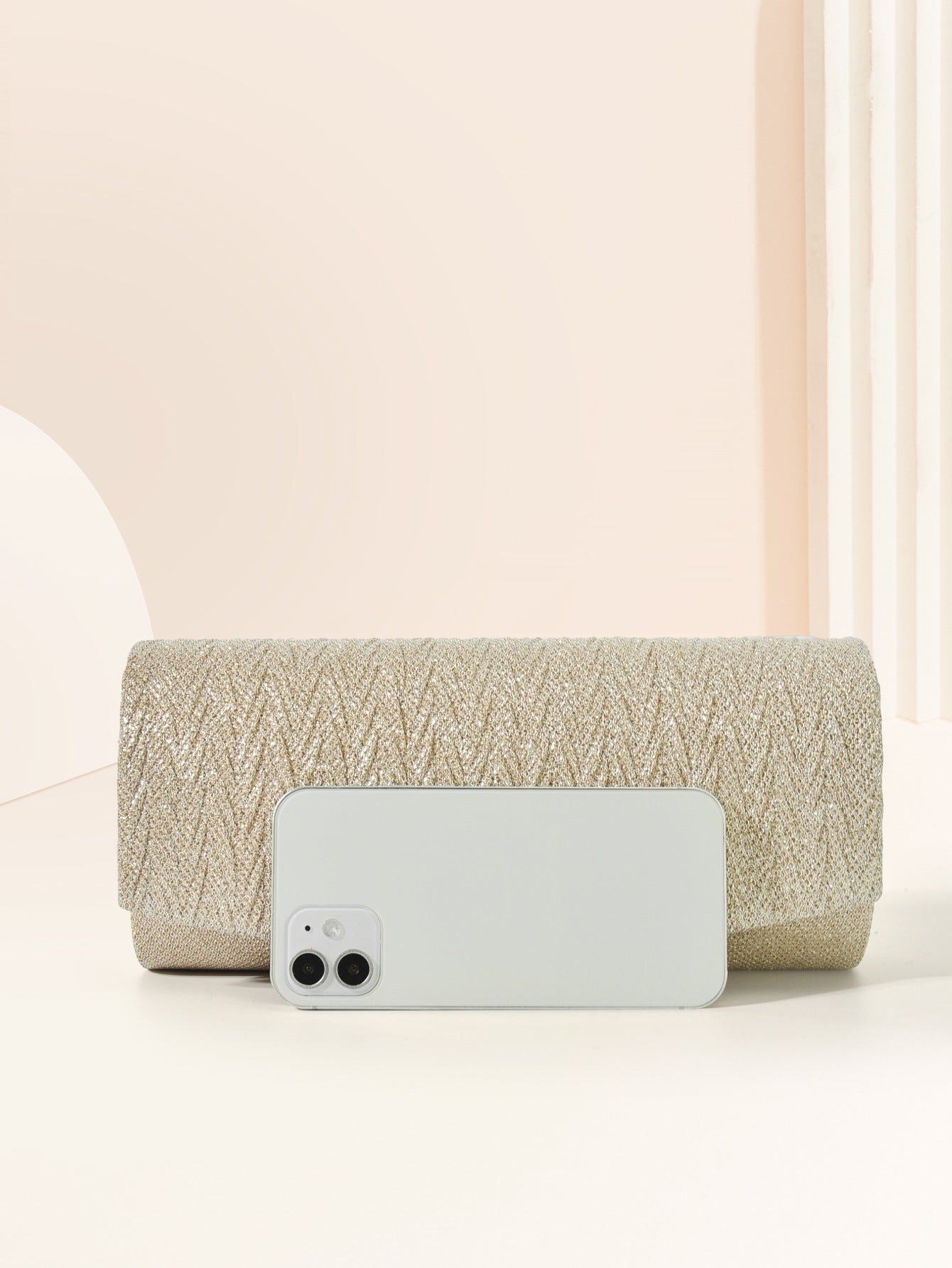 Clutch Shoulder Crossbody Women's Evening Bag Pleated Rectangular Evening Bag 8