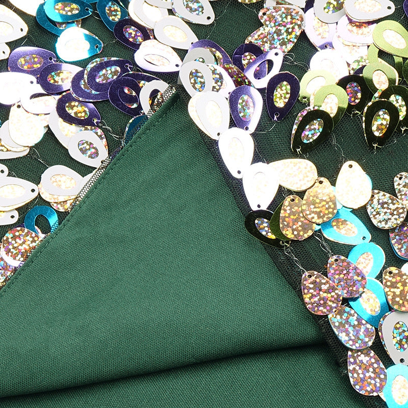 Strapless Slim Fit Feather Tight Fitting Sequin Bodycon Mini Dress 12