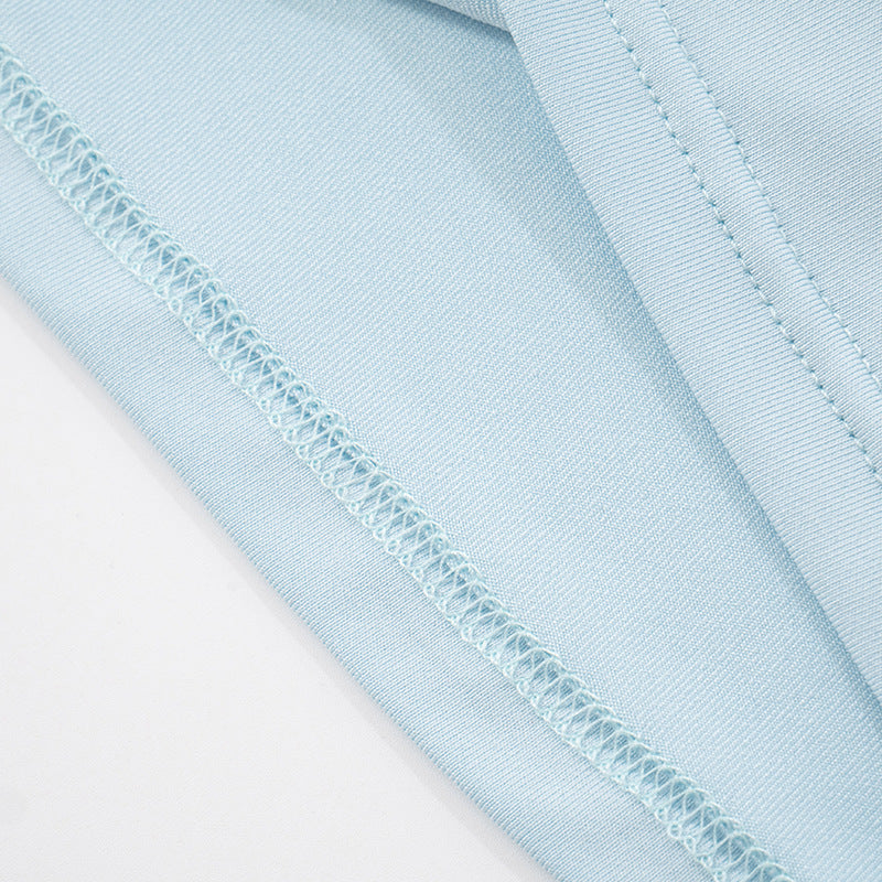 Women summer sexy Solid Round Neck short-sleeved T-shirt Top and shorts two-piece set 21