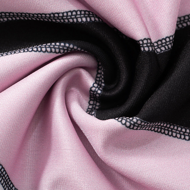 Women Winter Contrast Patchwork Striped Pants 13