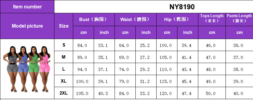 Women Knitting Zipper Top and Shorts Casual Two-piece Set 13