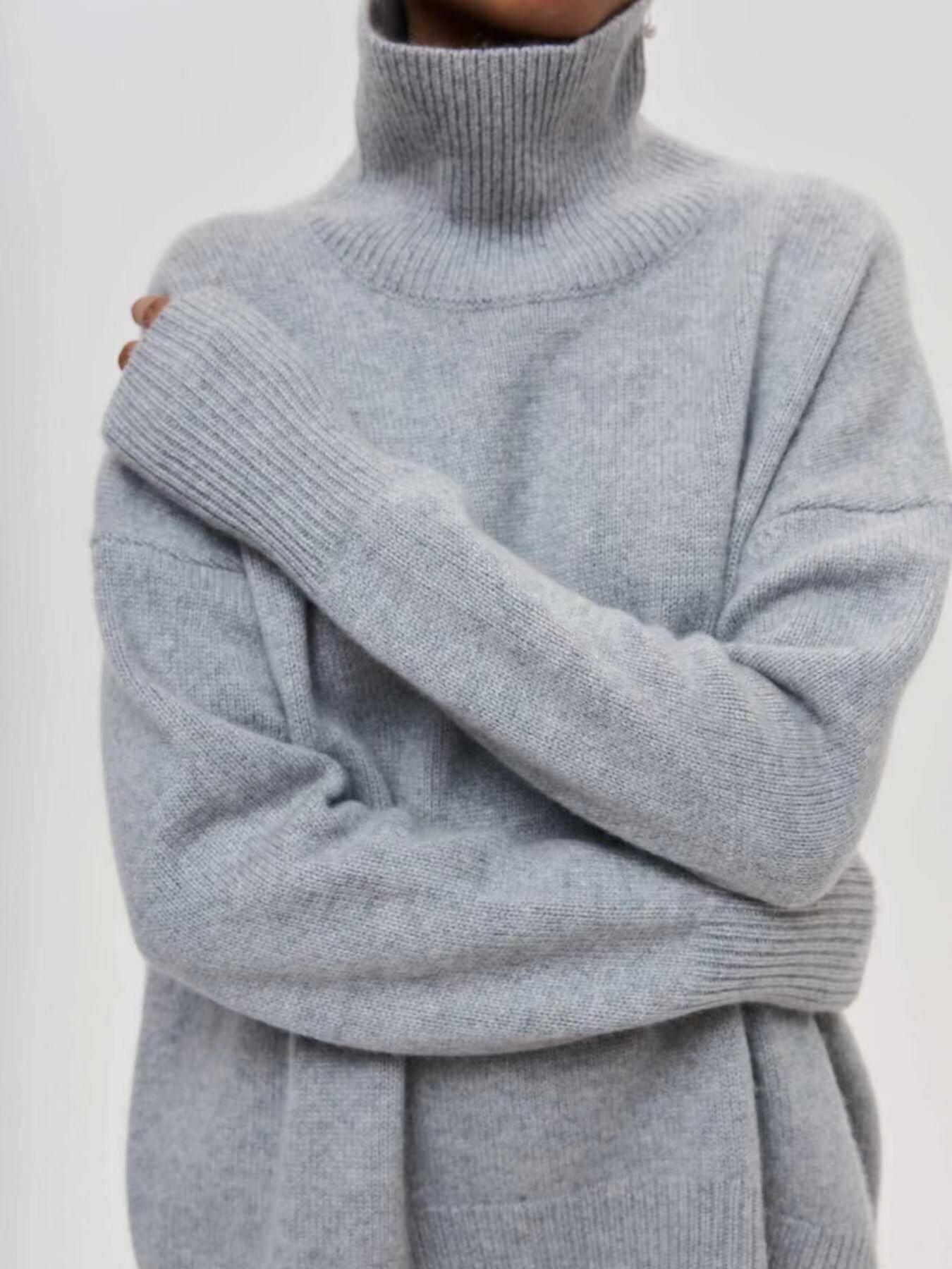 Women loose turtleneck sweater 15