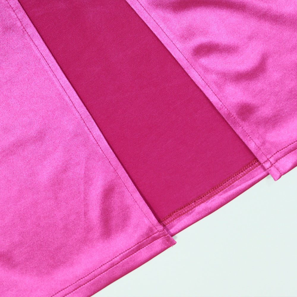 Women's Slim Fit Halter Neck Solid Color Long Dress 19