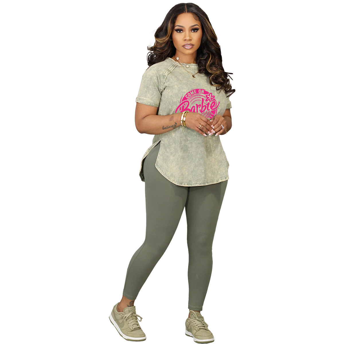 Fashion Women's Printed Casual Sports Two Piece Pants Set 13