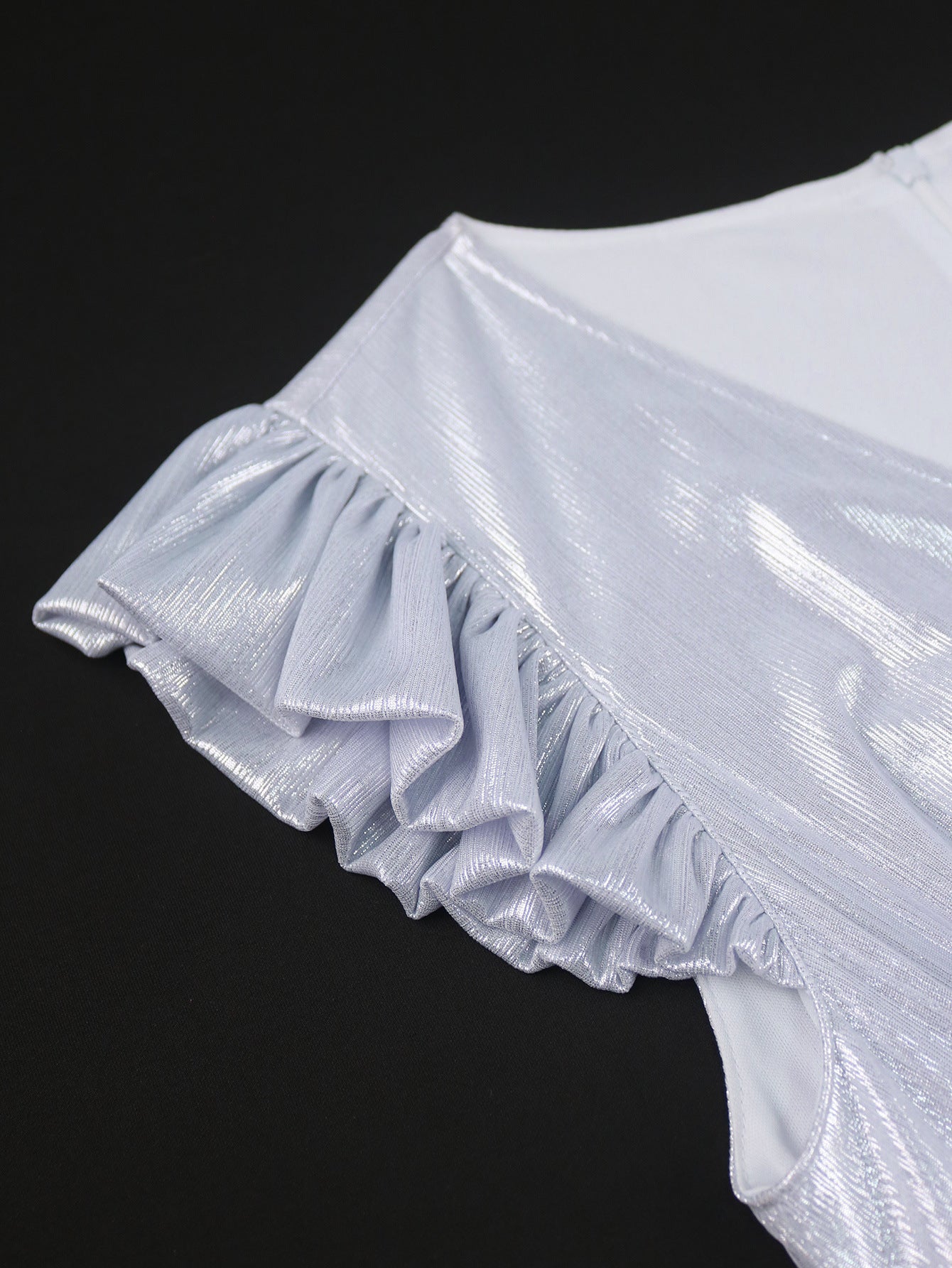 Women bridesmaid dress silver v-neck pleated elegant Formal Party Dress 6