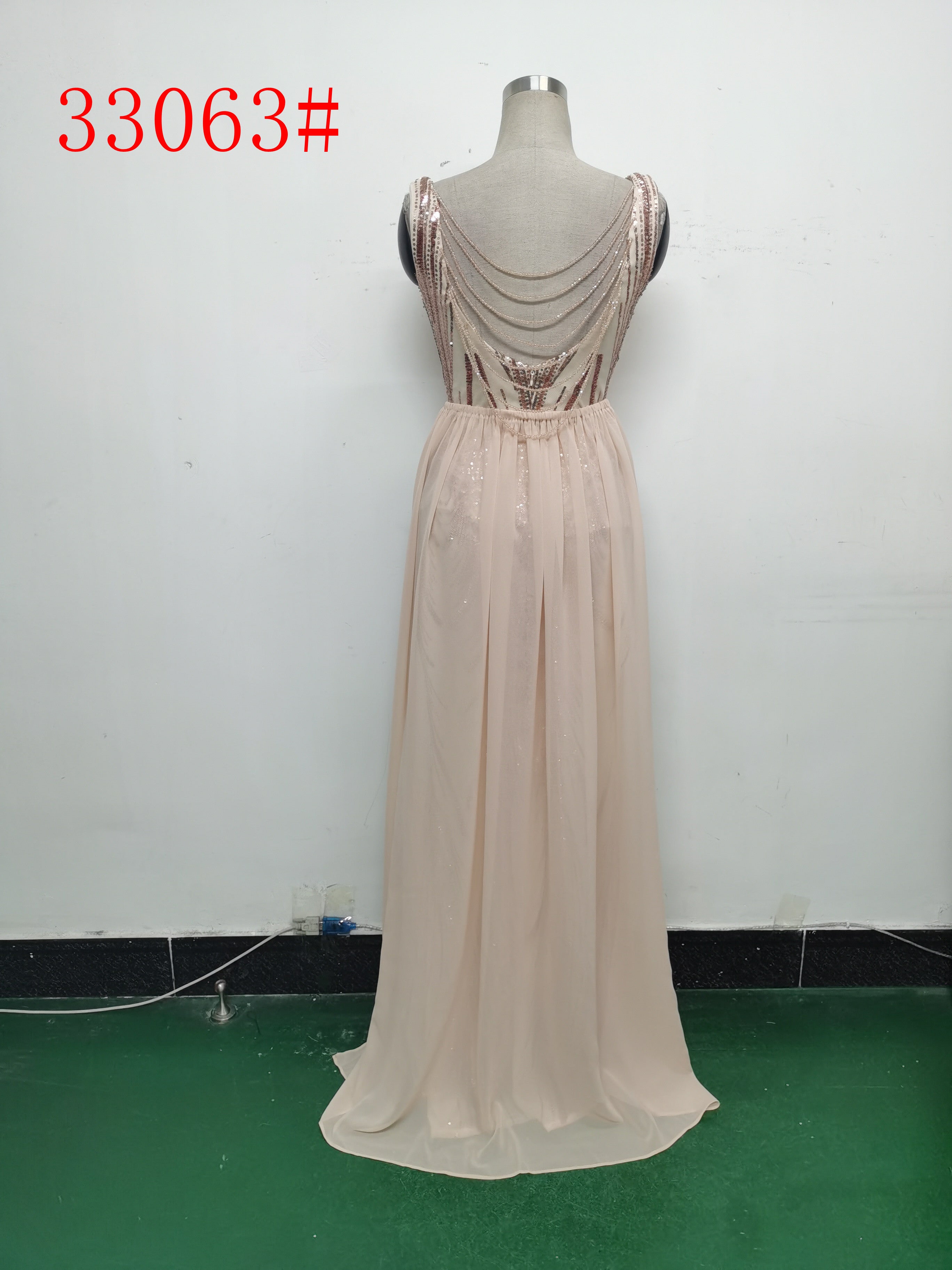 Elegant Sequin Rhinestone Chain Evening Dress 22