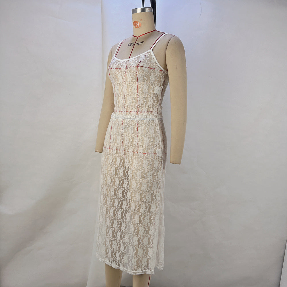 Women Lace Skirt See-Through Lace Sexy LingerieSet 9