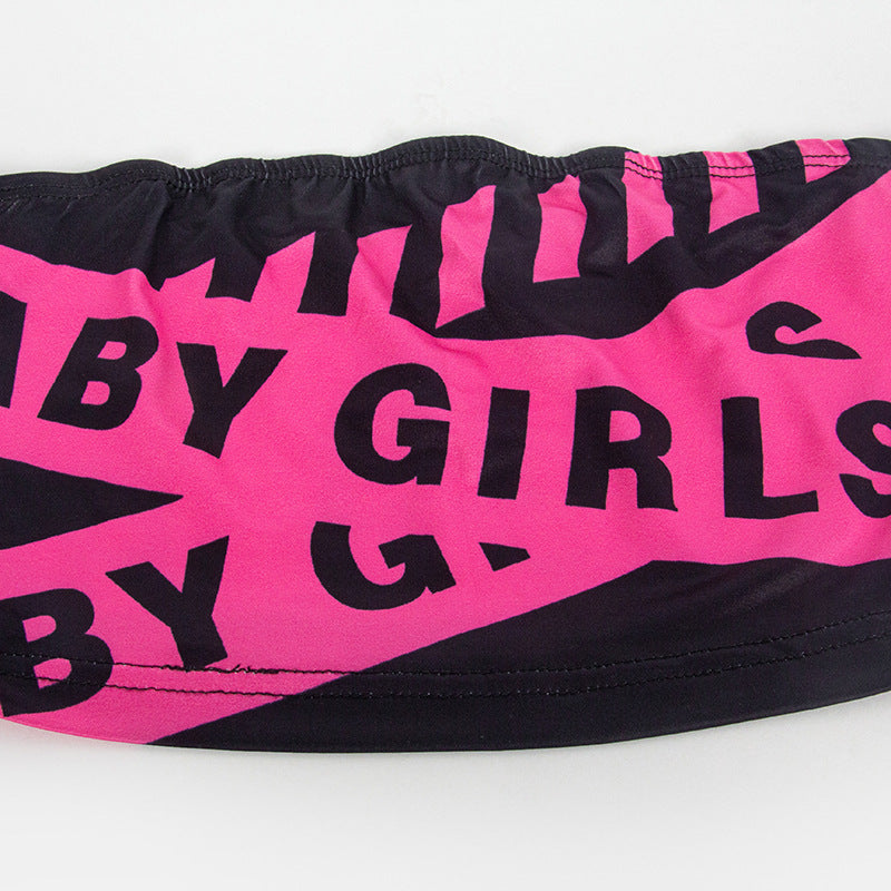 Spring Summer Style Sleeveless Fashion Letter Printed Strapless Top Long Skirt Women's Two Piece Set 14