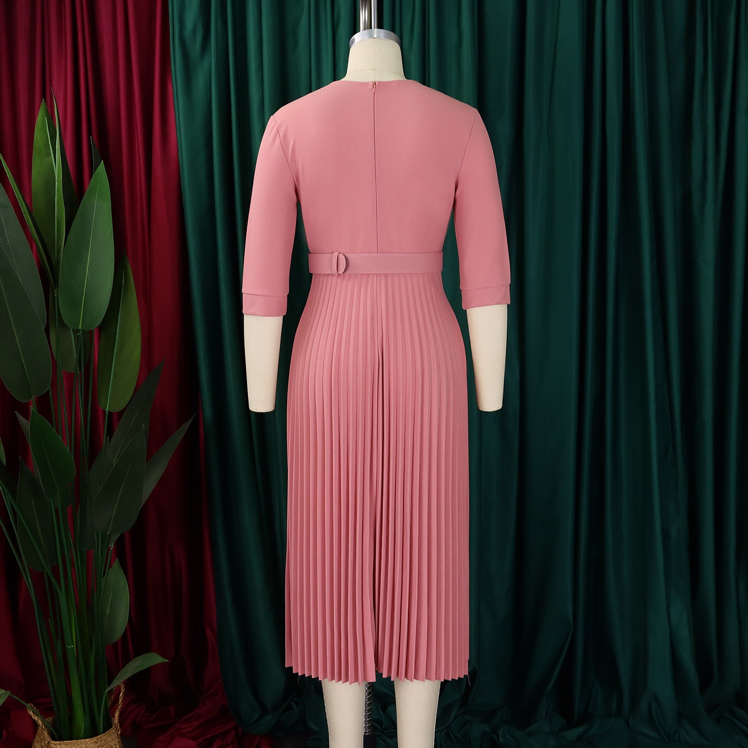 Autumn and winter women's clothing ol fashion Turndown Collar pleated Slim Waist Plus Size African dress 18