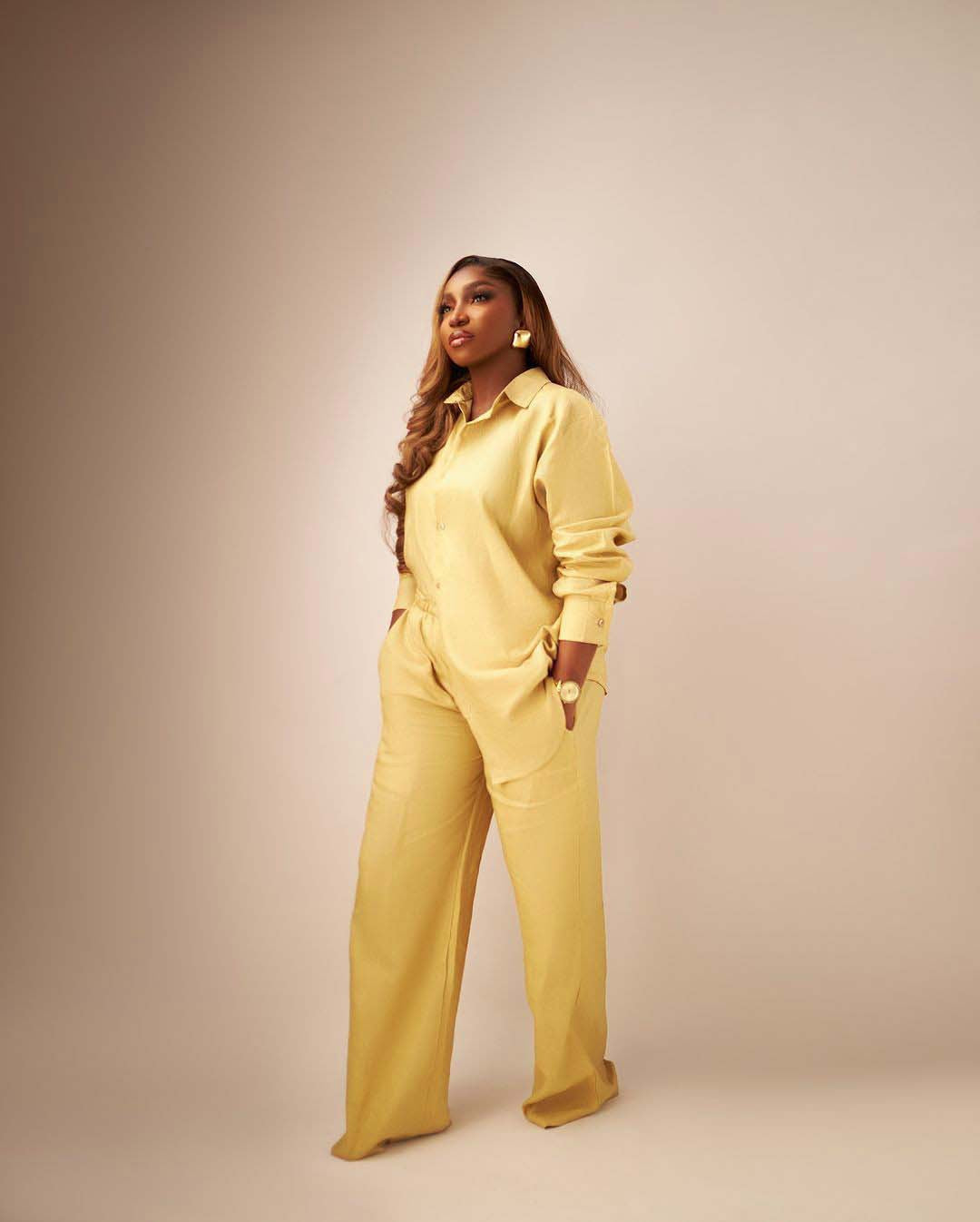 Plus Size Women African Casual Long Sleeve Shirt Pants Two-piece Set 3