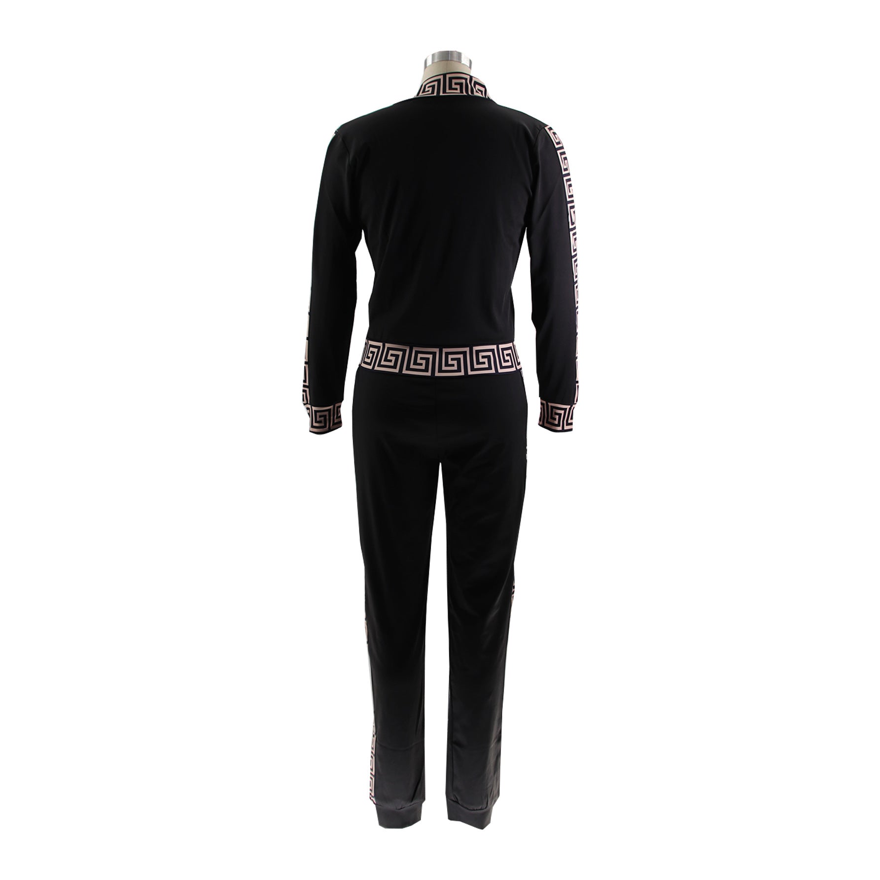 Fashion Casual Women's Zip Long Sleeve Top Pants Two Piece Set 6