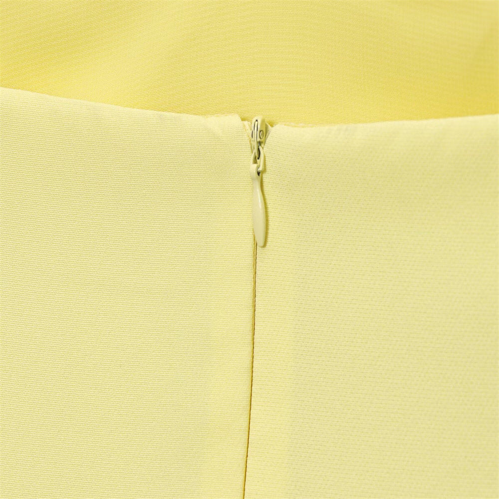 Women summer sleeveless strapless top pleated skirt two-piece set 10