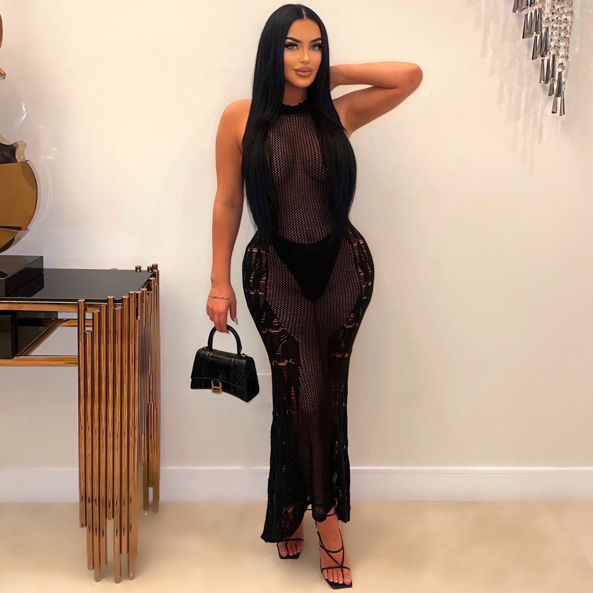 Women Summer Sexy Hollow Beach Long Dress