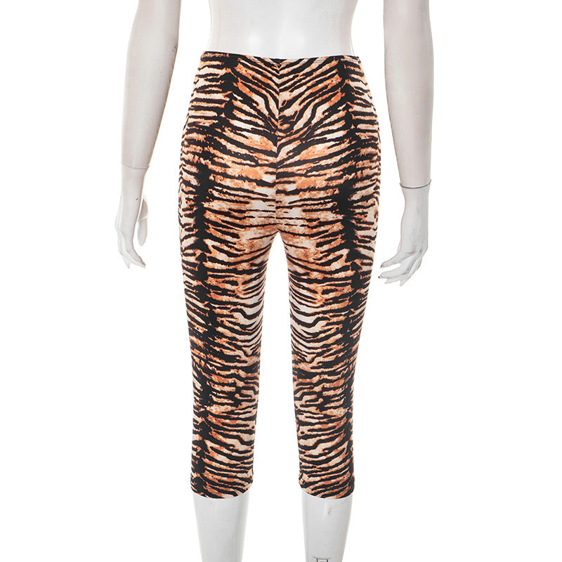 Women Sexy Tiger Printed Three-Piece Pants 25
