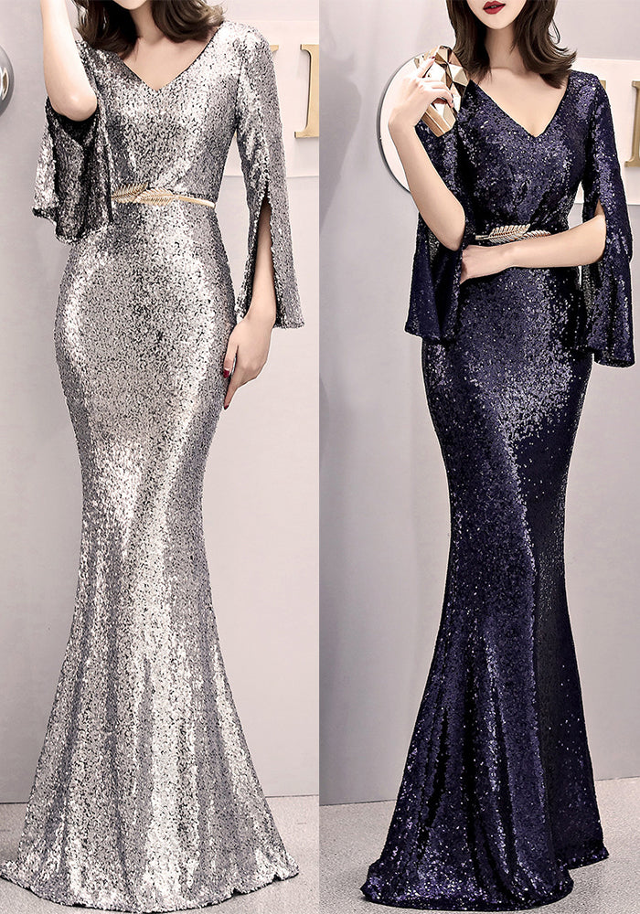 Women Formal Party Elegant Sexy Sequin Fishtail Evening Dress