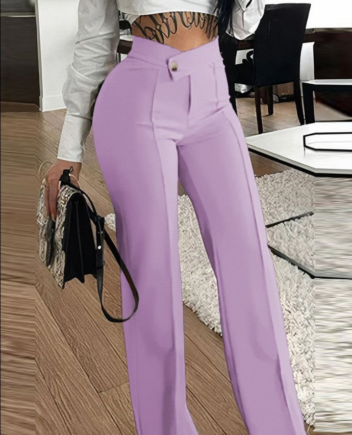 Autumn High Waist Fashion Casual Straight Women's Pants 11