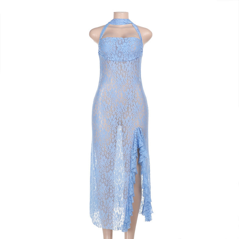Women Holidays Lace See-Through Sexy Strap Dress 5