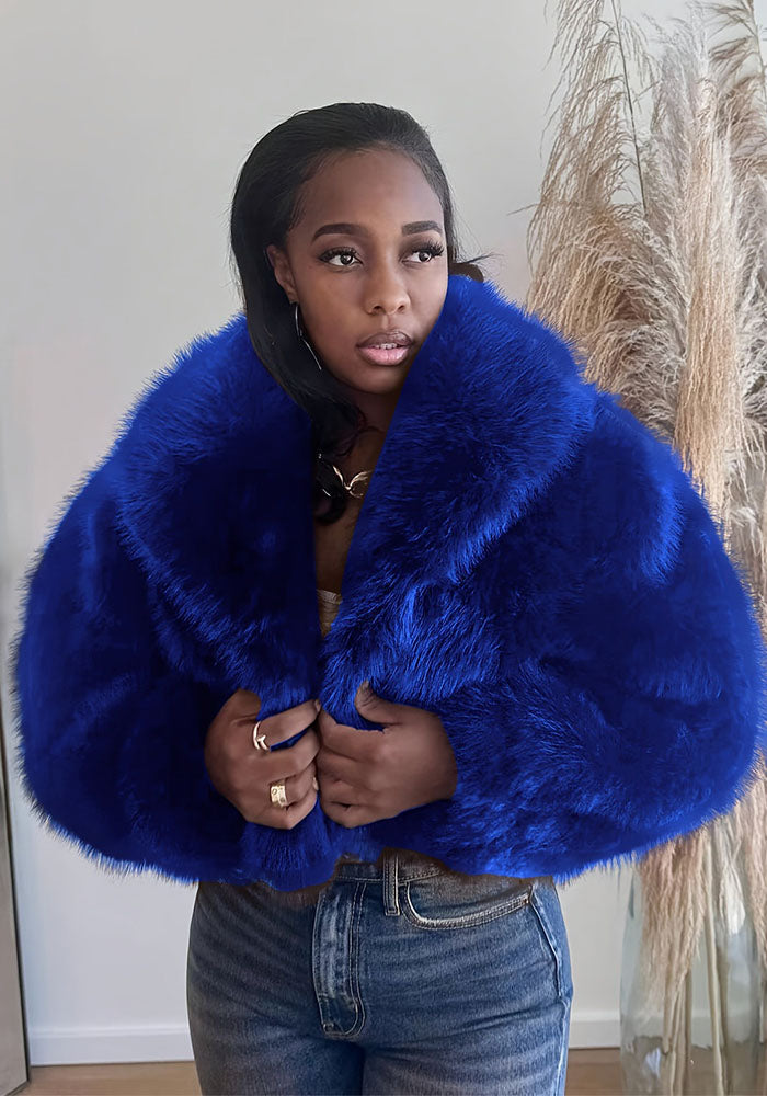 Women Fall/Winter Turndown Collar Pu-Leather Crop Jacket 9