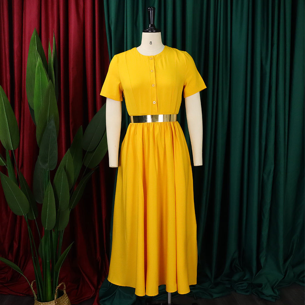 Women Summer Short Sleeve Belted Dress 13