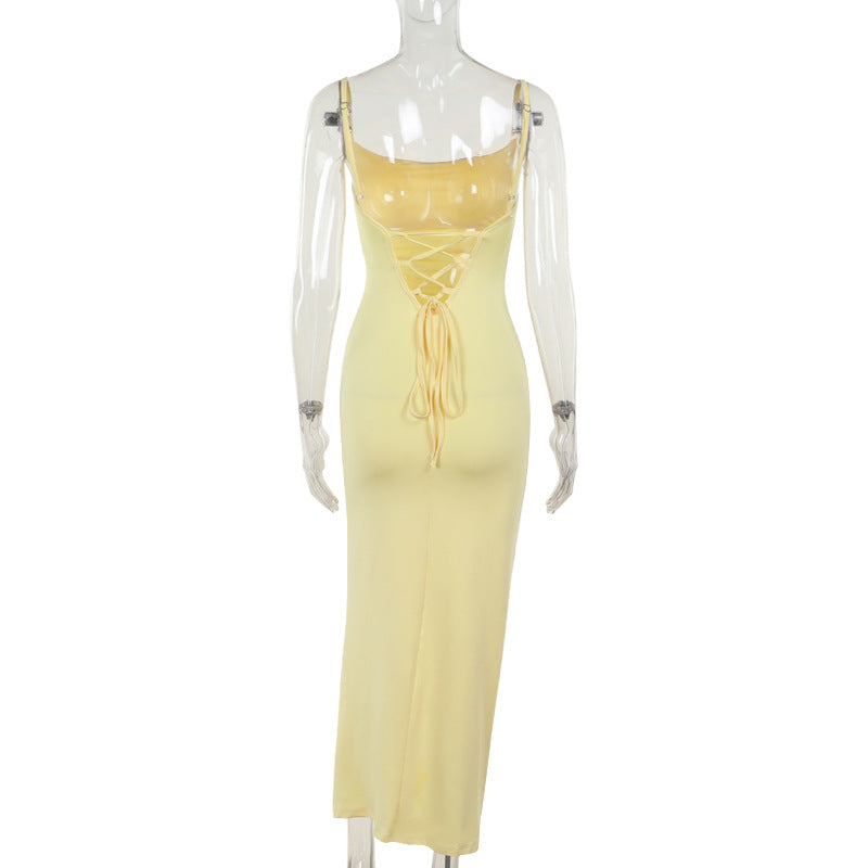 Women Summer Sexy Strappy Backless Lace-Up Dress 13