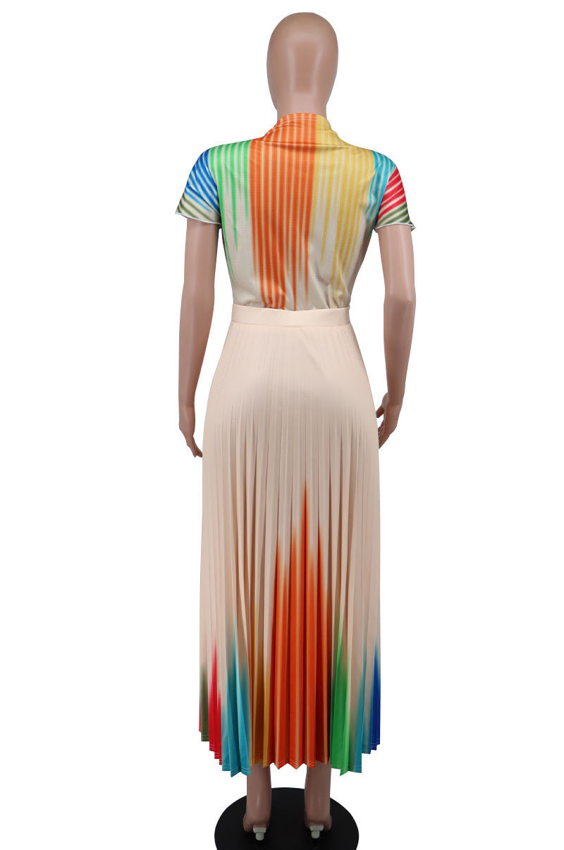 Plus Size Women Short Sleeve Printed Loose Dress 10