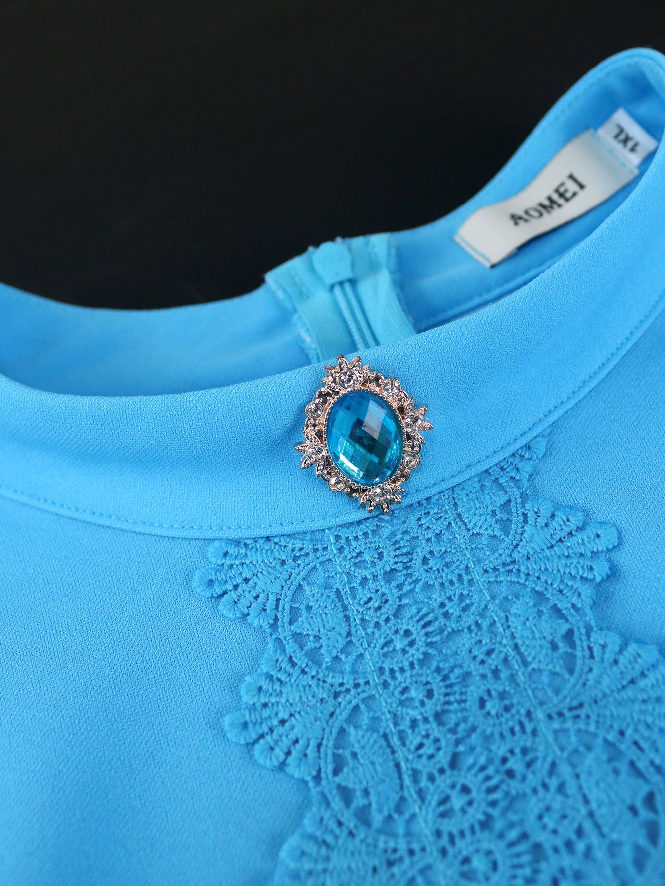 Pure Color Elegant Bell Bottom Sleeve Pleated Party Dress 7