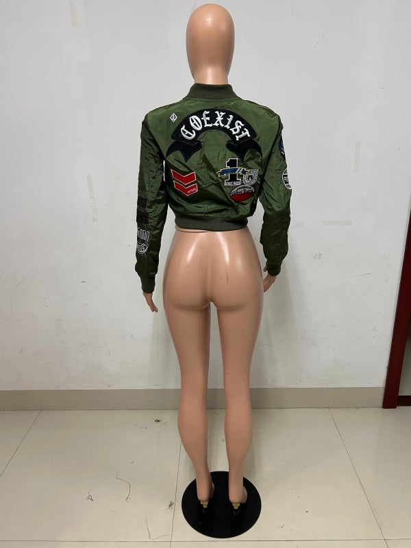 Embroidered Casual Bomber Jacket 7