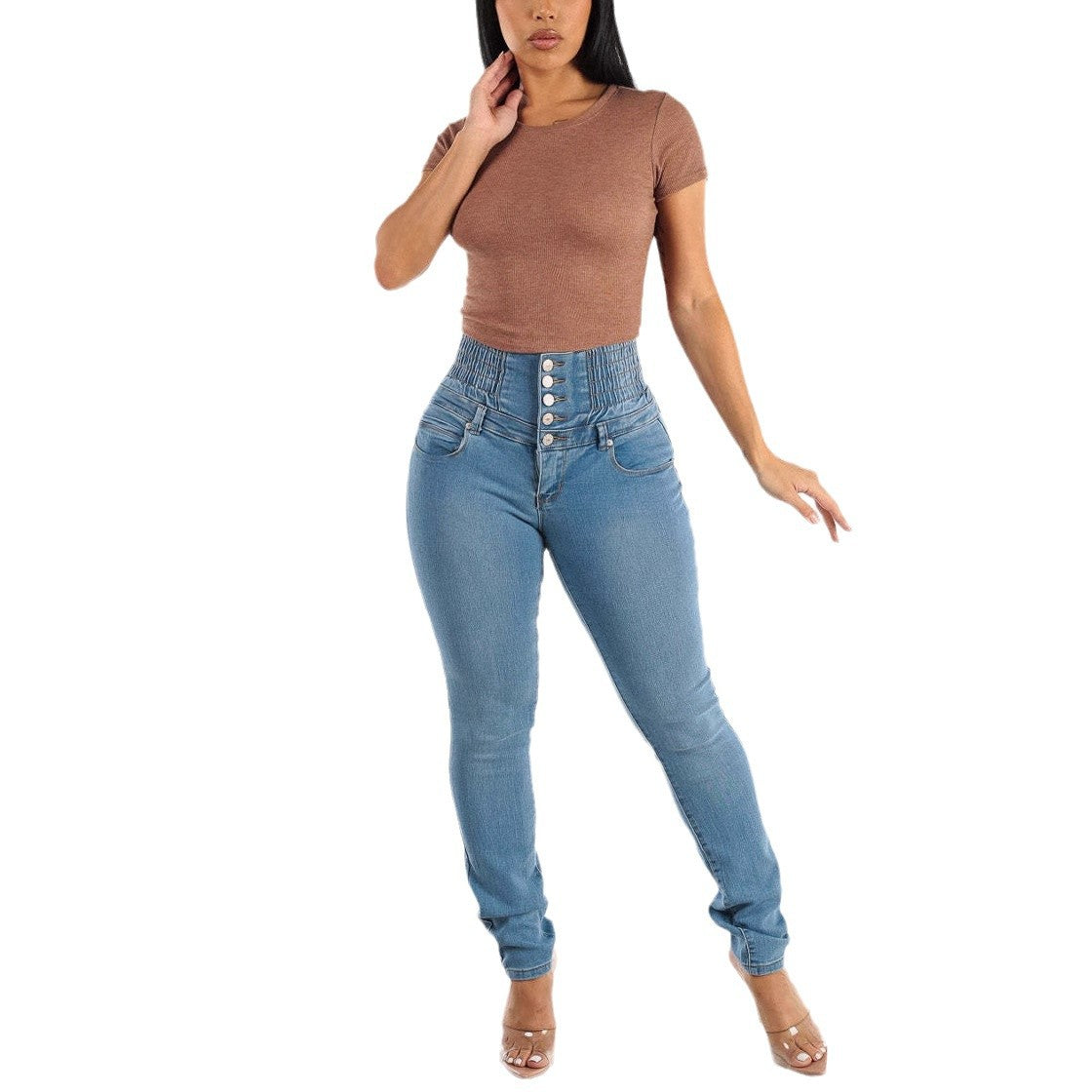 Women Stretchy Denim Pants 8
