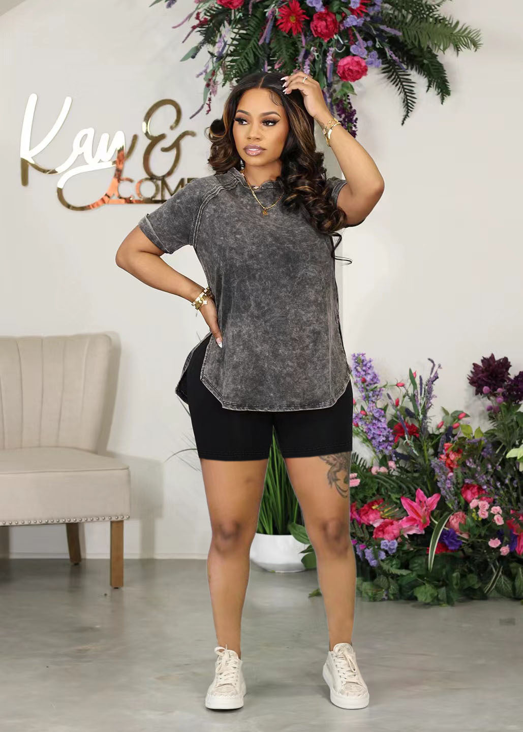 Women Printed Casual Two-Piece Set