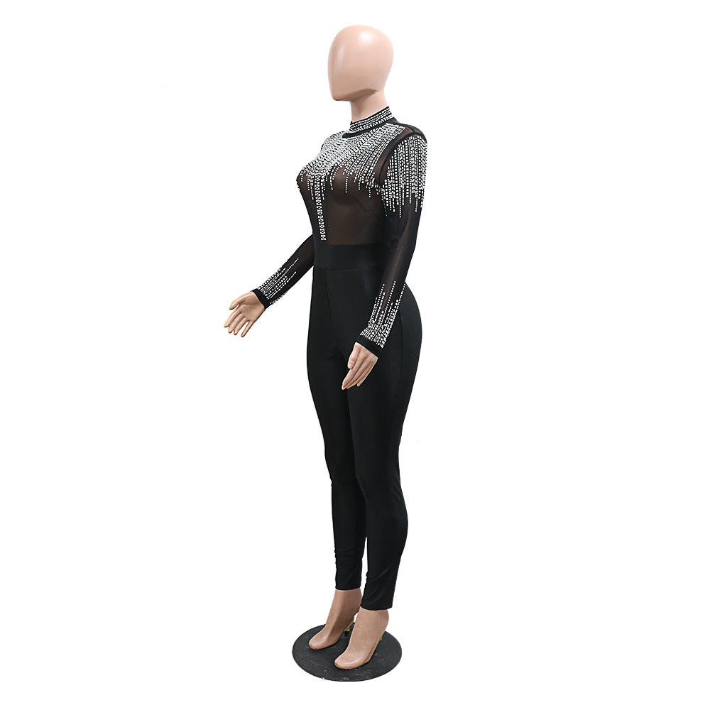 Women Round Neck Beaded Jumpsuit 6