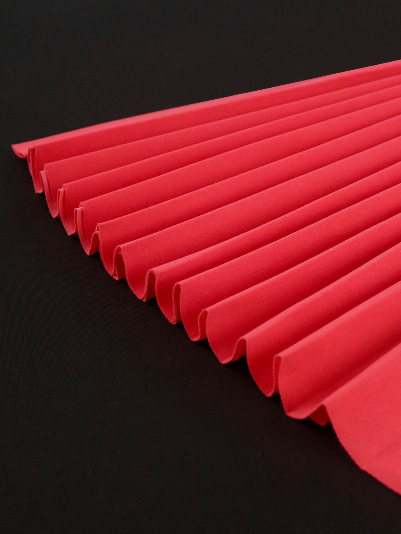 Plus Size Women Watermelon Red Short Sleeve Lace Elegant Maxi Summer Pleated Dress 3