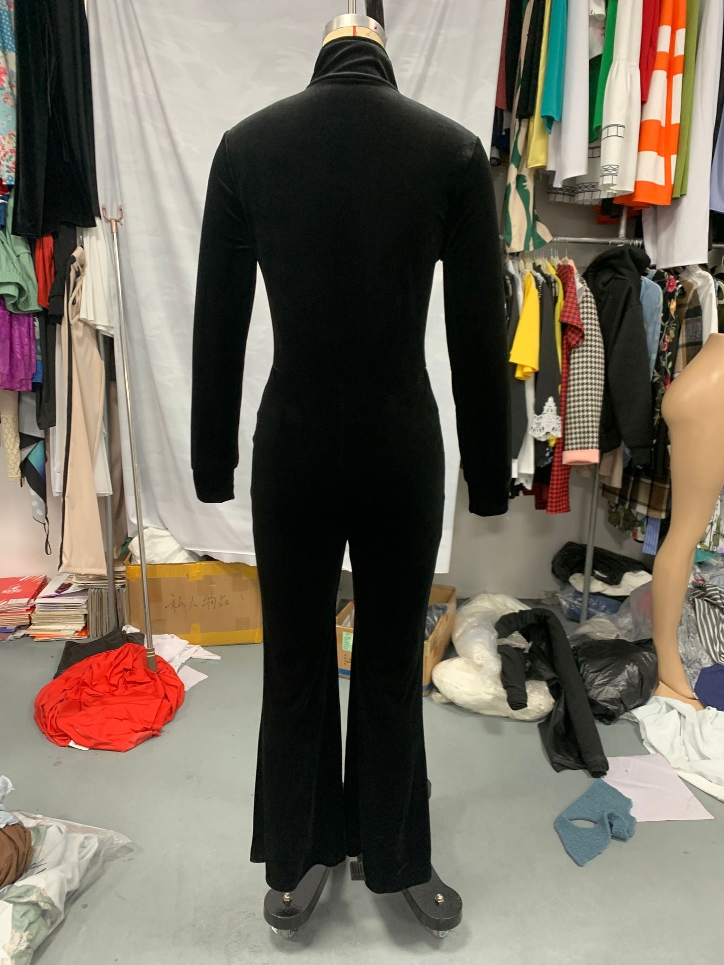 Spring & Autumn Fashion Long-Sleeve Zipper Pocket Jumpsuit 9