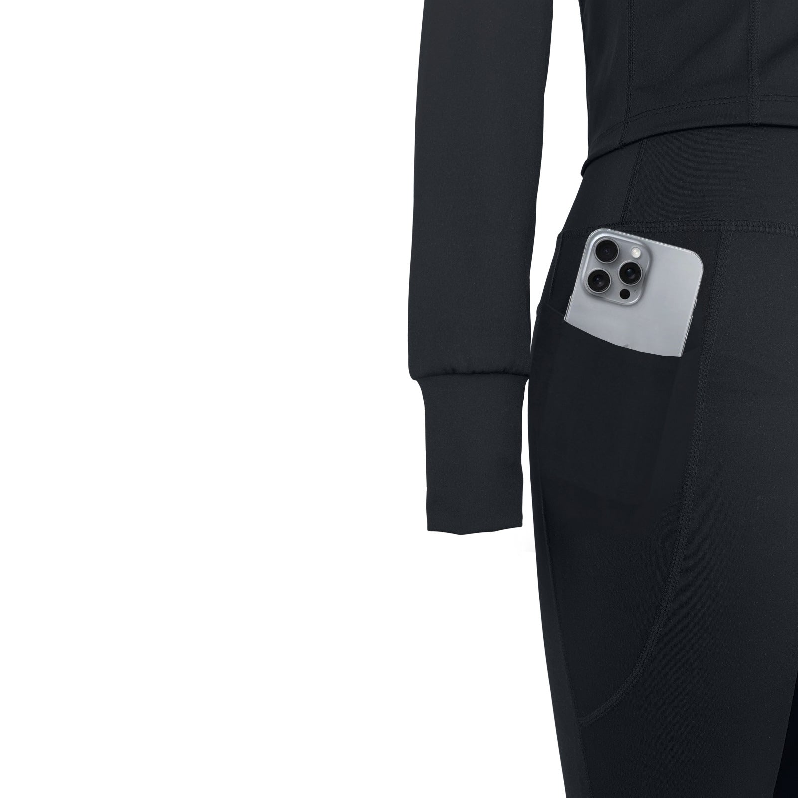 Tight Fitting Quick-Dry Gym Pockets Zipper Yoga Suit Outdoor Running Sportswear 12