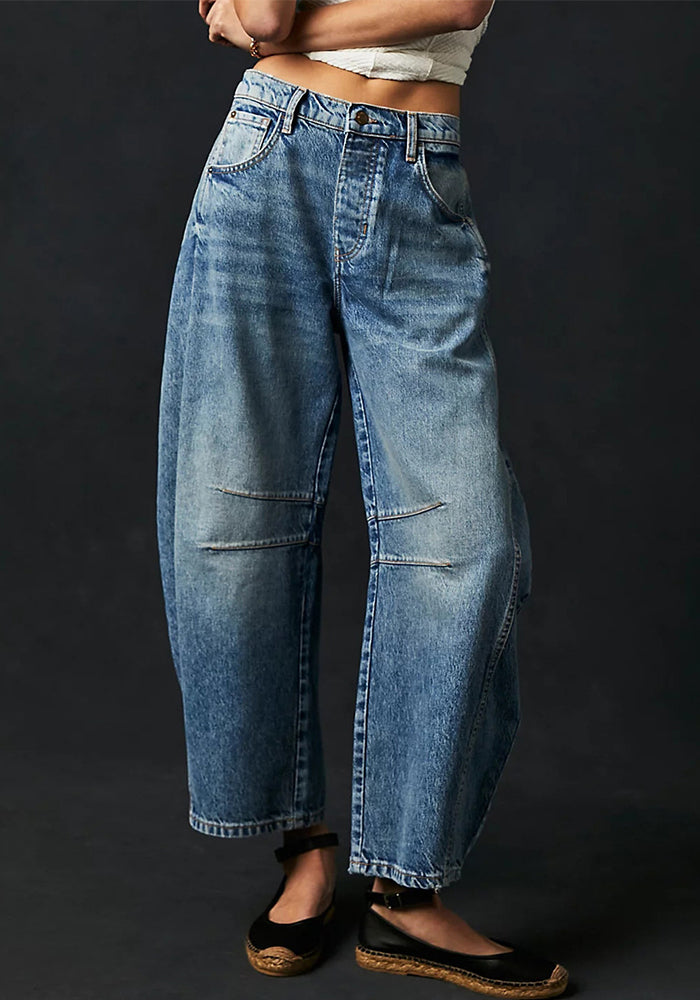 Women Loose Washed Denim Pants