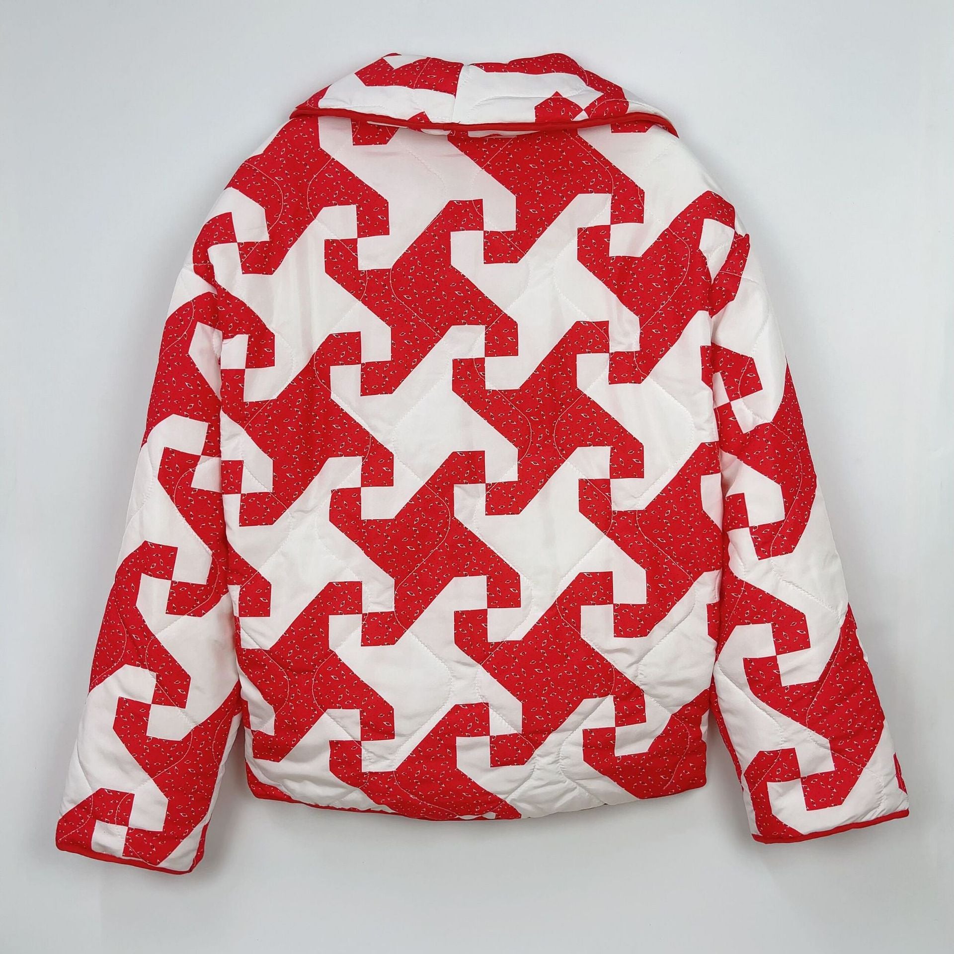 Autumn And Winter Turndown Collar Fashionable Printed Cotton-Padded Jacket 28