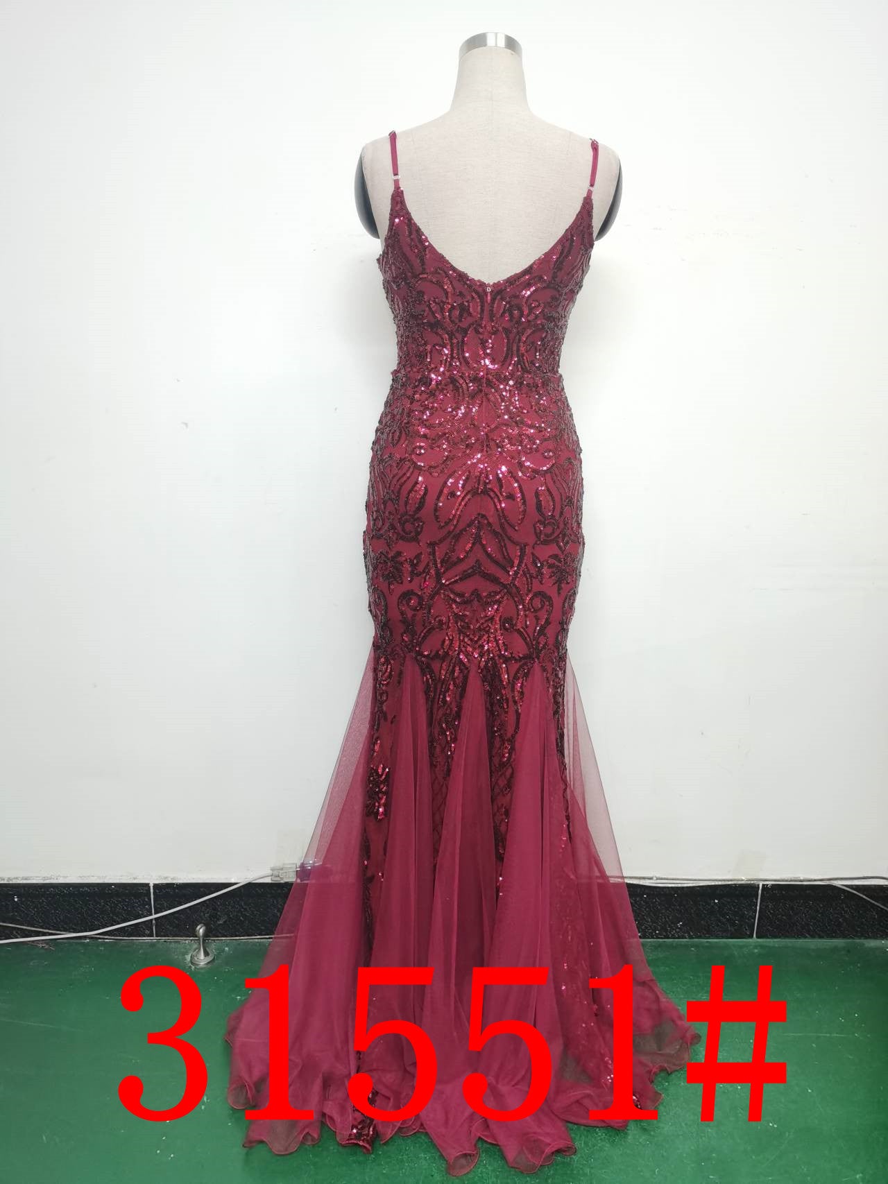 Floral Sequin Mesh Evening Dress 28